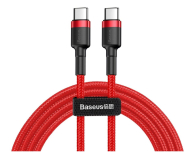 Baseus Kabel USB-C - USB-C PD QC 60W 3A 480Mb/s 2m czerwony - 1502030 - zdjęcie 1